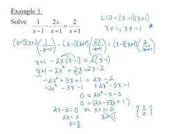 rational equations leading to a