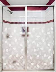 shower doors stained glass window