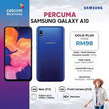 Monthly commitment rm 138 (celcom first premier + mpro 5gb). Celcom Free Phone Samsung Galaxy A10 Shopee Malaysia