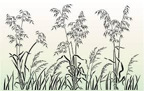 Wild Oats With Grass Foliage Stencil