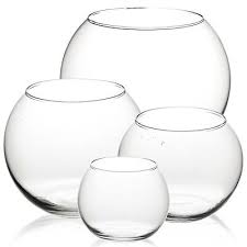 Clear Round Glass Flower Vase Fish Bowl