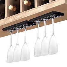 Aqjunong Wine Glass Holder Under Shelf