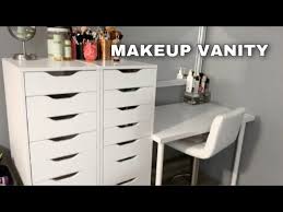 makeup vanity set up ikea drawers