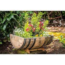 Oak Barrel Garden Planter B110 The
