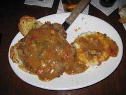 Ingredients for chicken fried steak. Green Chile Smothered Chicken Fried Steak Picture Of Bull Bush Pub Brewery Denver Tripadvisor