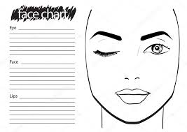 face chart makeup artist blank