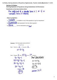 Equations Algebraically Teacher