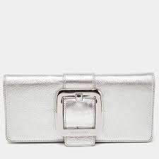 MICHAEL Michael Kors Silver Leather Buckle Detail Clutch MICHAEL Michael Kors | The Luxury Closet