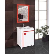 Having double sink vanity in the bathroom would create ample space for partners. Credence Art Cera White Red Bathroom Vanity Rs 5000 Set Credence Art Cera Id 19774797812