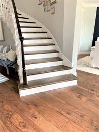Solid hardwood stairways have a classic look and can last stairs flooring option #3 cork. 5 Tips Adding Hardwood To Curved Staircase Thetarnishedjewelblog