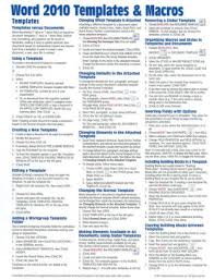 Microsoft Word 2010 Templates Macros Quick Reference Guide Cheat Sheet Of Instructions Tips Shortcuts Laminated Card Other Format