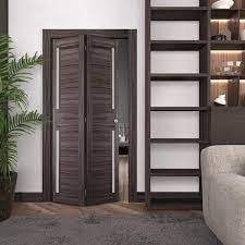 Belldinni Esta 36 In X 79 375 In Solid Composite Corefrosted Glass 2 Lite Gray Oak Finished Wood Bifold Door With Hardware Gray Oak Brown
