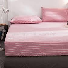 pink striped double bed linen