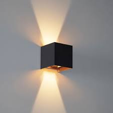 Outdoor Wall Lamp Black With Gold Incl