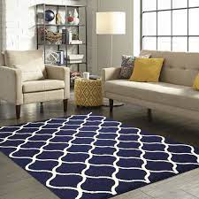navy blue white lattice area rug 5 x 7