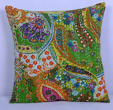 indian paisley print cushion pillow