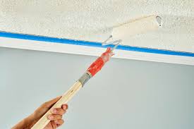 how to paint a popcorn ceiling without