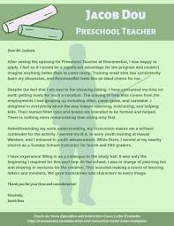 pre teacher cover letter sles