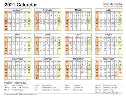 2021 calendar printable template including week numbers and united states holidays, available in pdf word excel jpg format, free download or print. 2021 Calendar Free Printable Excel Templates Calendarpedia
