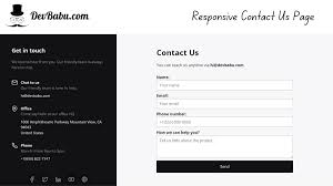 create contact us page in html and css