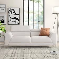 contemporary white leather sofa set