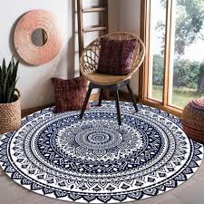 boho tribal round rug 16 inch persian