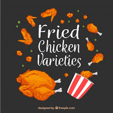 Fried Chicken Varieties Background Vector Free Download