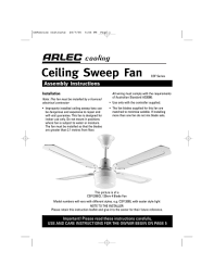 ceiling sweep fan embly instructions
