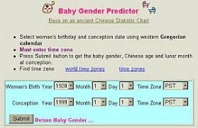 Chinese Lunar Calendar Gender Predictions
