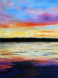 Autumn sunset Painting by Yulia Aryushina | Saatchi Art