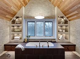 Our house is over 100 years old and the bathroom has a slanted ceiling with a skylight in it, installed many years ago by the previous owners. 20 Contemporary Bathrooms With Vaulted Ceiling Home Design Lover