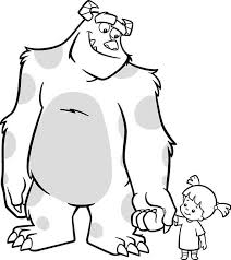 Coloring pages of yogi bear and boo boo. Sulley Is Taking Care Of Boo In Monsters Inc Coloring Page Kids Play Color