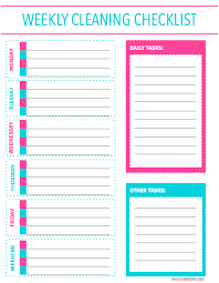 Free Printable Weekly Cleaning Checklist Sarah Titus