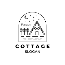 Cabin Cottage Line Art Icon Minimalist