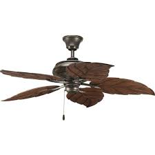 Palm leaf ceiling fans can add to the mystique. Progress Lighting Airpro 52 In Indoor Or Outdoor Antique Bronze Tropical Ceiling Fan With Palm Leaf Blades P2526 20 The Home Depot