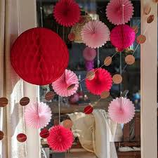tissue paper fan decorations pink or