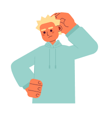 Guy rubbing head in confusion semi flat color vector character. Scratching.  Editable figure. Half body person on white. Simple cartoon style spot  illustration for web graphic design and animation 22524471 Vector Art