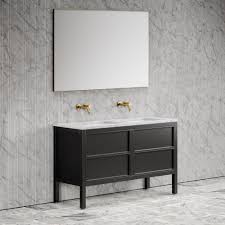 Stainless steel, gold, and even brass fixtures look great. Stratford Bathroom Vanity Unit Black With Carrara Marble 1400 Vanity Units From Pietra Uk
