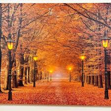 Autumn Avenue Scene Led Canvas 6 Bulb