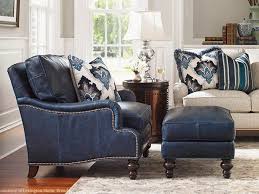 blue leather sofa