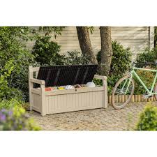 keter eden garden bench outdoor waterproof storage with embly