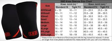 Sbd Knee Sleeves Sizing Chart Knee Sleeves Best Knee