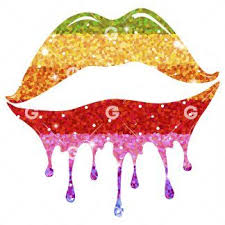 rainbow glitter dripping lips svg svged