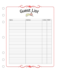 30 Images Of Guest List Template Printable Blank Leseriail Com