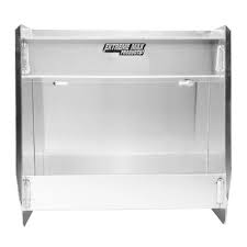 aluminum 2 shelf open storage cabinet