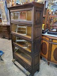 antique oak barrister bookcase 4