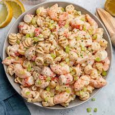 healthy creamy shrimp pasta salad