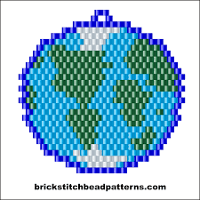 Brick Stitch Bead Patterns Journal Globe Of Earth Earring