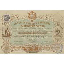 Is an italian cooperative bank based in altamura, in the province of bari, apulia. 1885 Banca Di Prestito Popolare Minervino Murge 10 Azioni Bari
