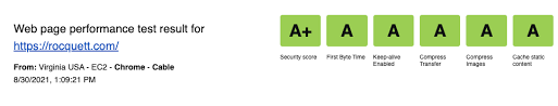 my webpagetest security score
